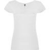 T-shirt femme coton manches courtes avec col rond prononcé, 155 g/m²