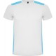 T-shirt technique homme polyester manches courtes avec col rond, combiné sur le dos et les épaules avec du tissu, 130 g/m²