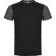 T-shirt technique enfant polyester manches courtes avec col rond, combiné sur le dos et les épaules avec 2 tissus, 135 g/m²