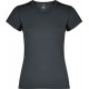 T-shirt technique polyester manches courtes pour femme avec col V, 130 g/m²