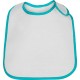 Bavoir bébé liseré, devant en coton verso en plastique afin d´eviter le transfert de liquides, 90% coton 10% polyester, 180 g/m²