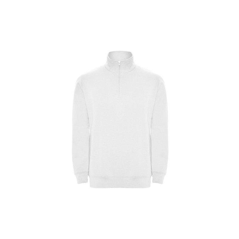 Sweat pull avec col montant 1/4 zip ton sur ton, 280 g/m²