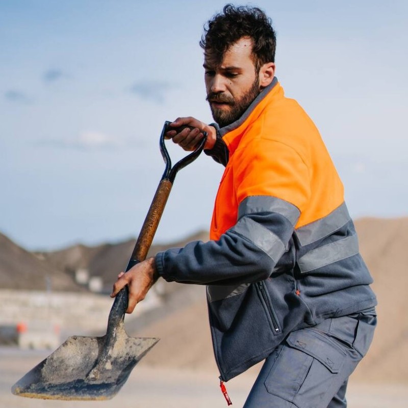 Veste polaire bicolore haute visibilité avec bandes réfléchissantes, 280 g/m²