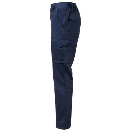 Pantalon stretch multipoches, coutures contrastées, 240 g/m²