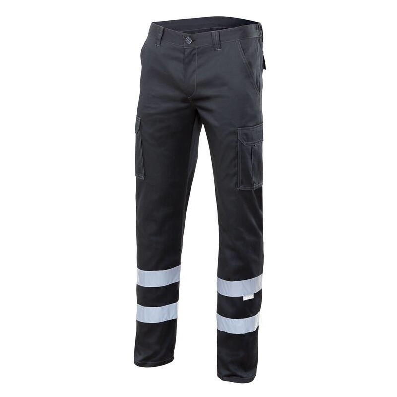 Pantalon stretch multipoches à bandes réfléchissantes,  240 g/m²