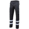 Pantalon stretch multipoches à bandes réfléchissantes,  240 g/m²