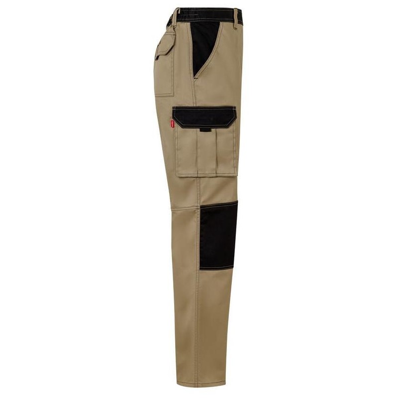 Pantalon de travail multipoches bicolore, tissu renforcé, 240 g/m²