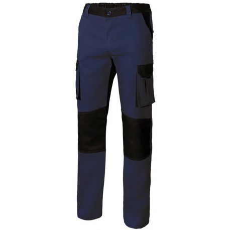Pantalon de travail multipoches bicolore, tissu renforcé, 240 g/m²