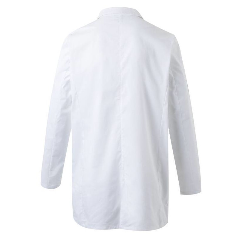 Blouse homme courte style tailleur, 3 poches passepoilées, 185 g/m²