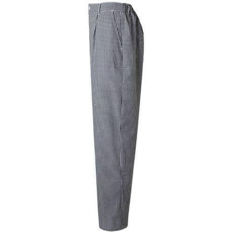 Pantalon de cuisinier à carreaux à pinces, 3 poches, 120 g/m²