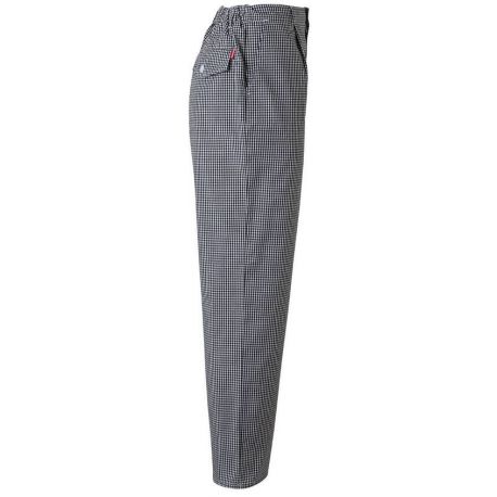 Pantalon de cuisinier à carreaux à pinces, 3 poches, 120 g/m²