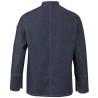 Veste de cuisine manches longues en denim col mao, tissu stretch, 260 g/m²