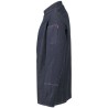 Veste de cuisine manches longues en denim col mao, tissu stretch, 260 g/m²