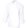 Veste de cuisine col mao stretch fermée par boutons pression cachés, 210 g/m²