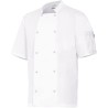 Veste de cuisinier manches courtes col officier avec boutons pression, 175 g/m²