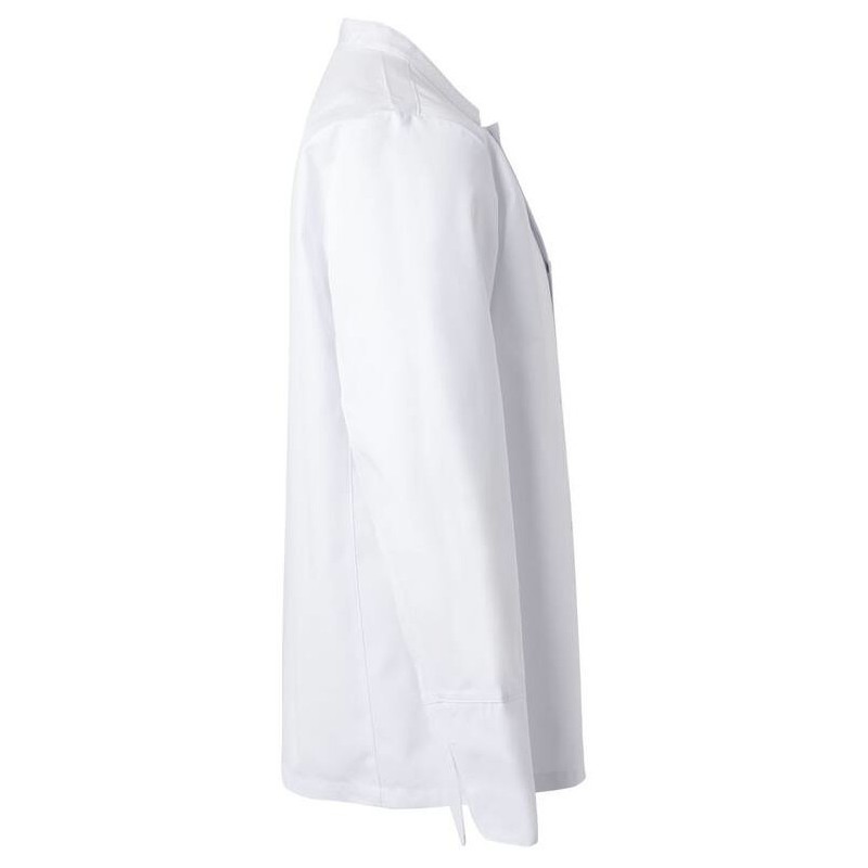 Veste de cuisinier manches longues col officier avec boutons pression, 175 g/m²