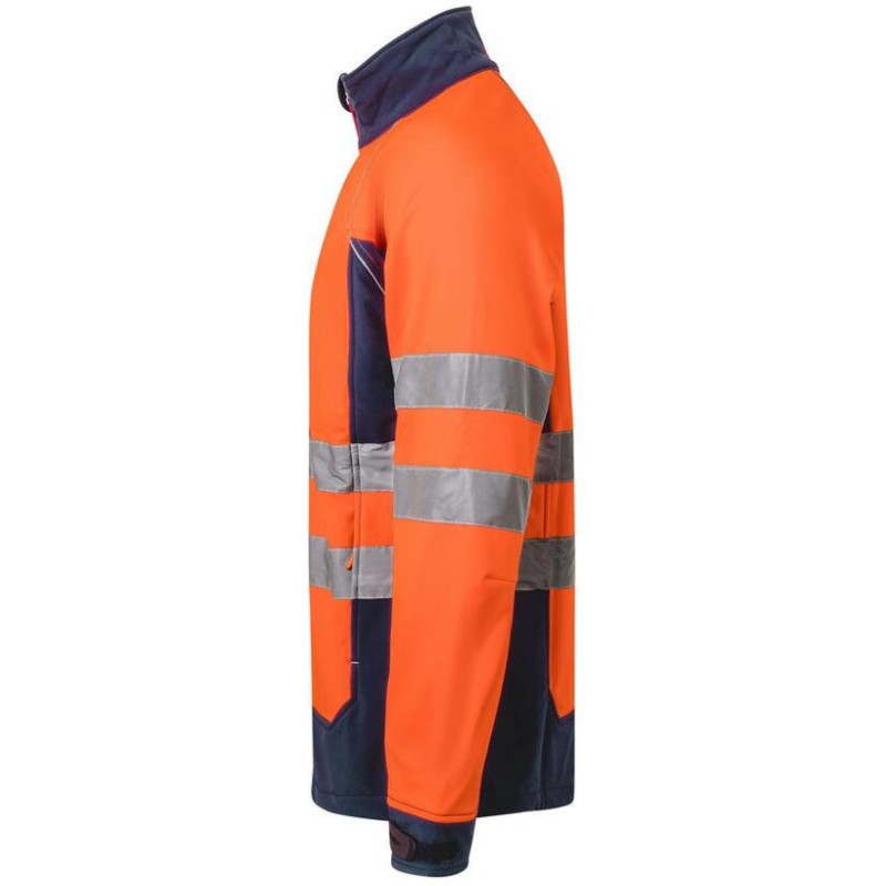 Blouson softshell bicolore haute visibilité, bandes et poignets réfléchissants, 320 g/m²