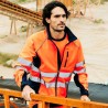 Blouson softshell bicolore haute visibilité, bandes et poignets réfléchissants, 320 g/m²