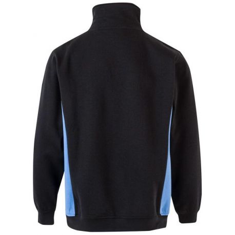 Sweat-shirt bicolore col montant zippé anti-peluche, 260 g/m²