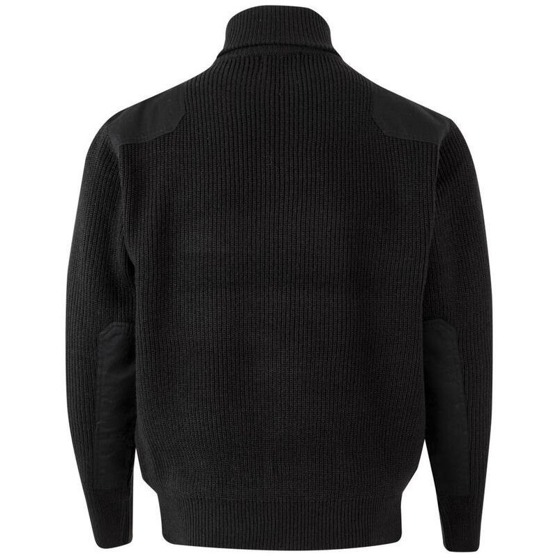 Pull épais col montant zippé anti-peluche en acrylique, 190 g/m²