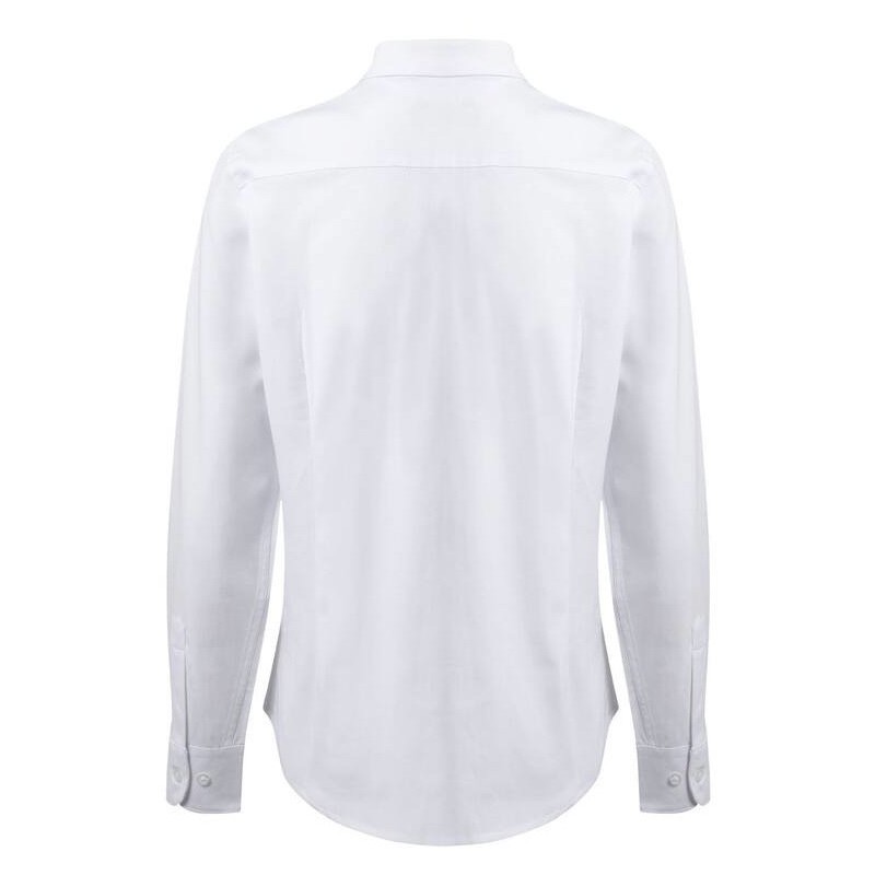 Chemise oxford stretch femme manches longues, col boutonné, 180 g/m²