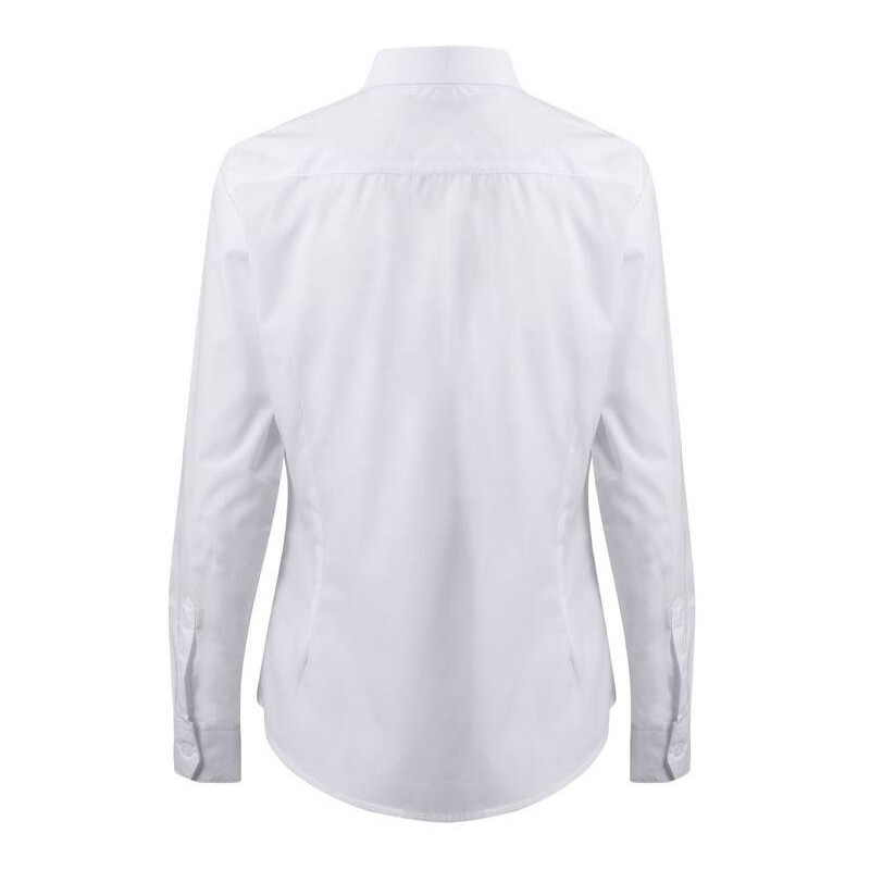 Chemise femme manches longues col italien en polycoton, 115 g/m²