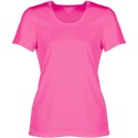 T-shirt respirant sans étiquette femme col rond en polyester, 130 g/m²