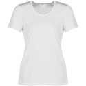 T-shirt respirant sans étiquette femme col rond en polyester, 130 g/m²