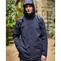 Longue parka à capuche en polyester recyclé imperméable et respirante