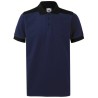 Polo stretch maille piquée bicolore, col 3 boutons, 200 g/m²