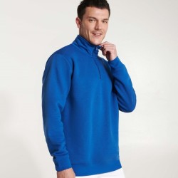 Sweat pull avec col montant 1/4 zip ton sur ton, 280 g/m²