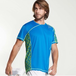 T-shirt de sport technique imprimé manches raglan en polyester recyclé