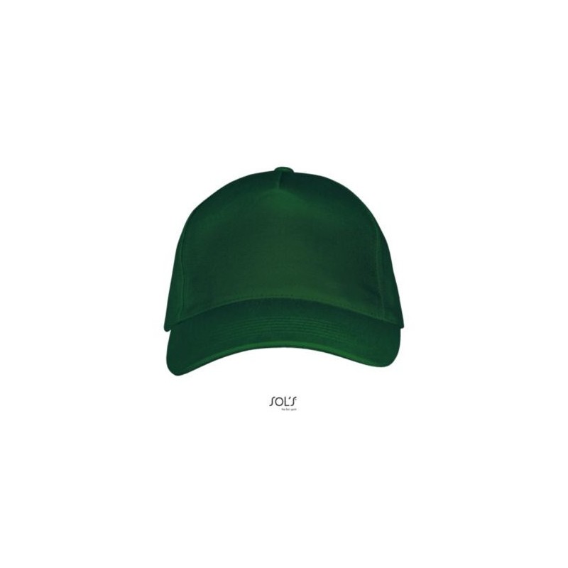 Casquette 5 panneaux en coton épais réglable par boucle métallique, 260 g/m²
