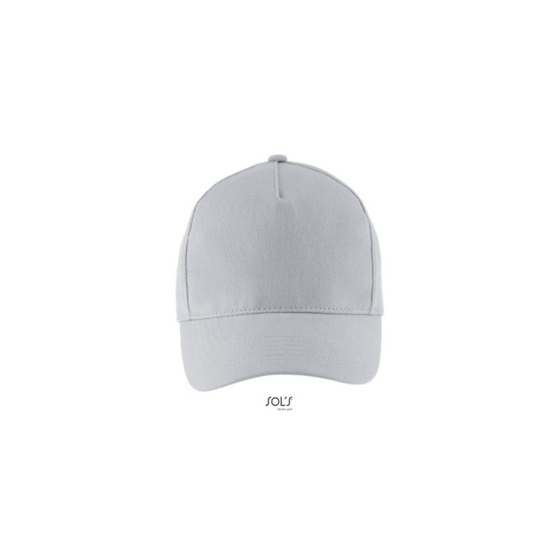 Casquette 5 panneaux en coton épais réglable par boucle métallique, 260 g/m²