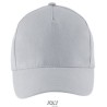 Casquette 5 panneaux en coton épais réglable par boucle métallique, 260 g/m²