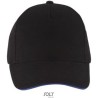 Casquette 5 panneaux en coton épais réglable par boucle métallique, 260 g/m²