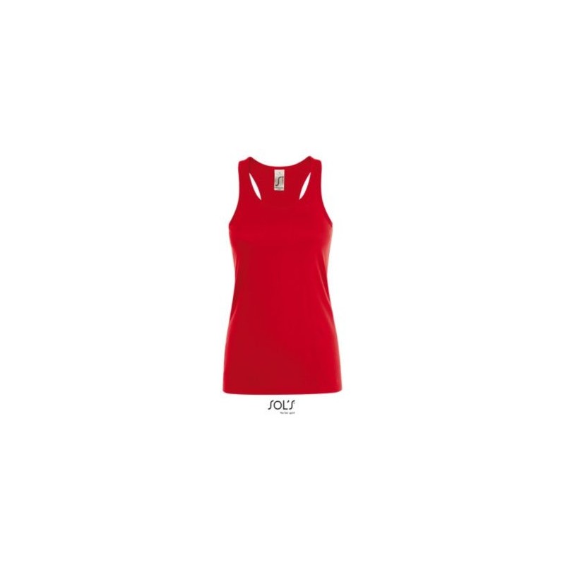 Débardeur femme en coton, bretelles larges, dos nageur, 150 g/m²