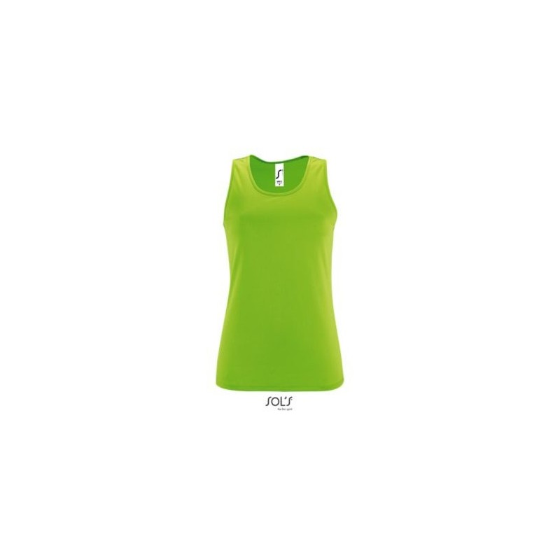 Débardeur de sport femme en polyester effet respirant, 140 g/m²