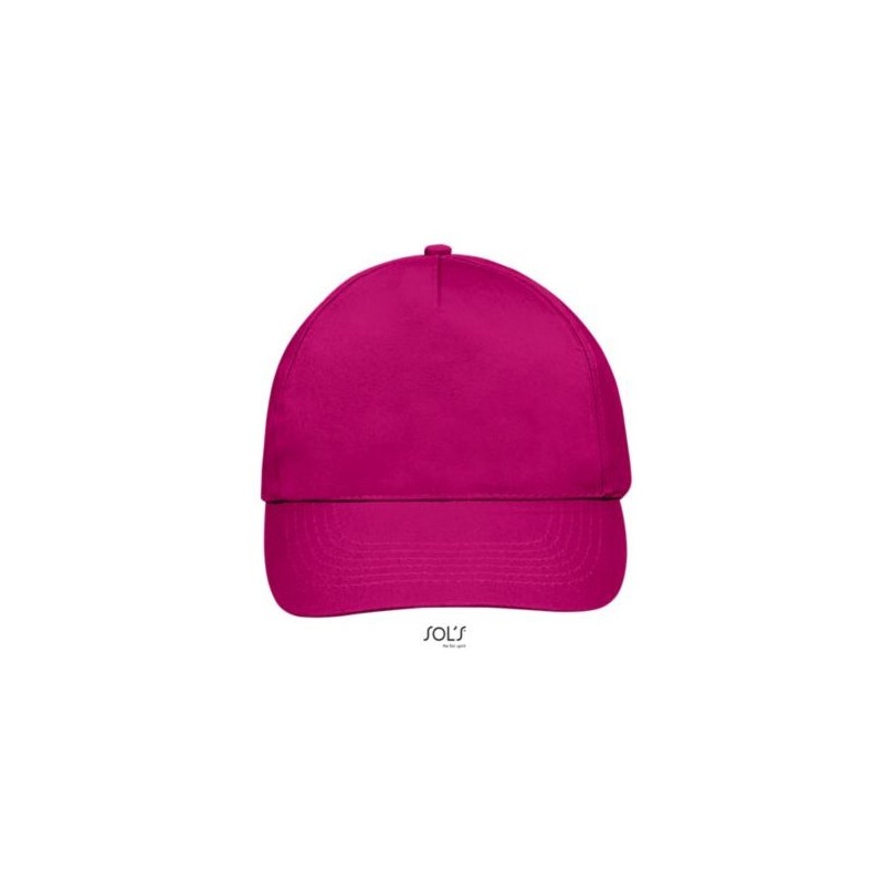 Casquette 5 panneaux en coton brossé léger, visière préformée, scratch, 180 g/m²