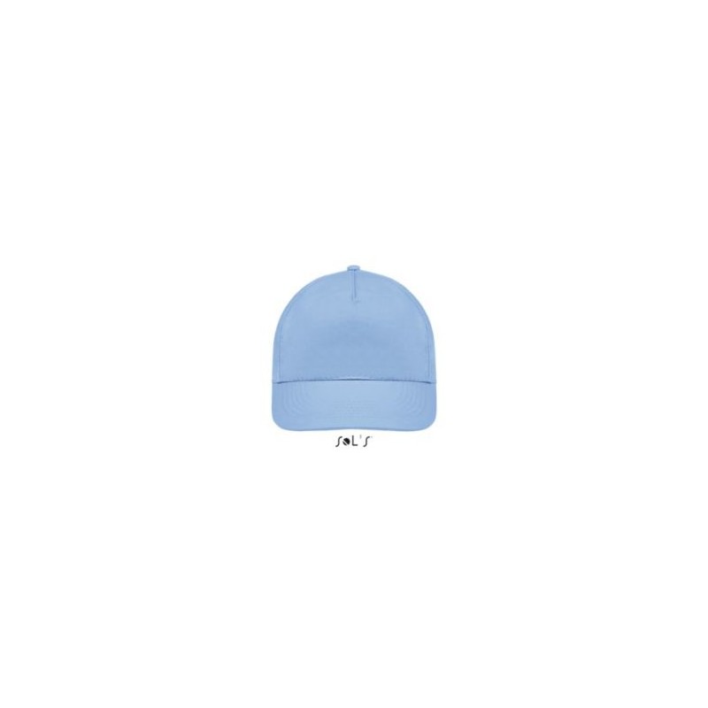 Casquette 5 panneaux en coton brossé léger, visière préformée, scratch, 180 g/m²