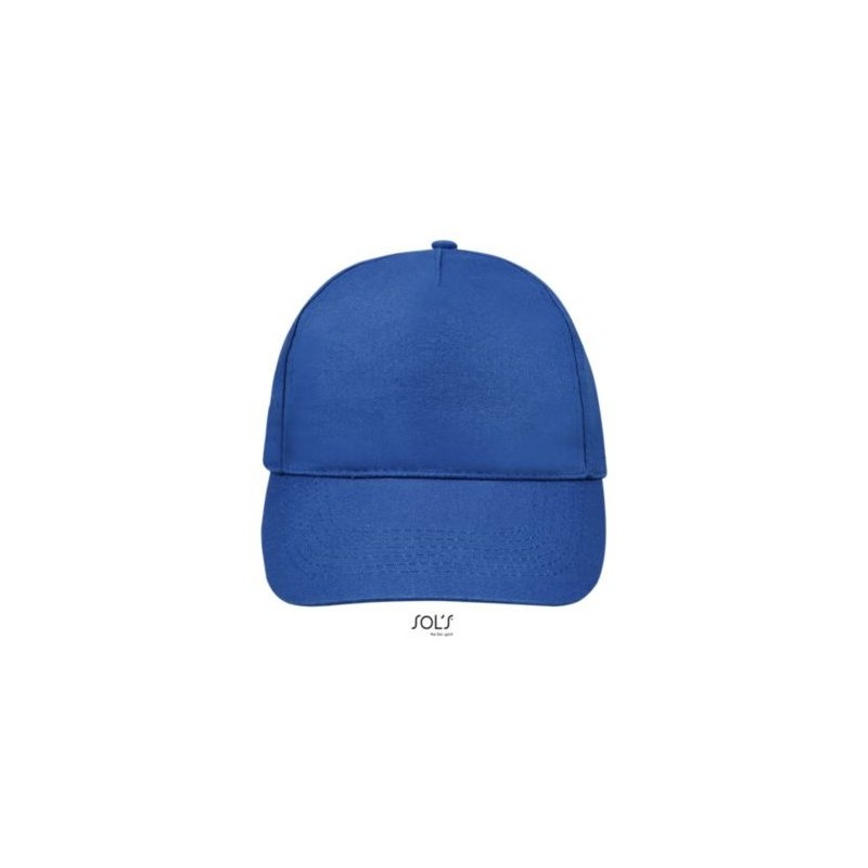 Casquette 5 panneaux en coton brossé léger, visière préformée, scratch, 180 g/m²