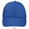 Casquette 5 panneaux en coton brossé léger, visière préformée, scratch, 180 g/m²