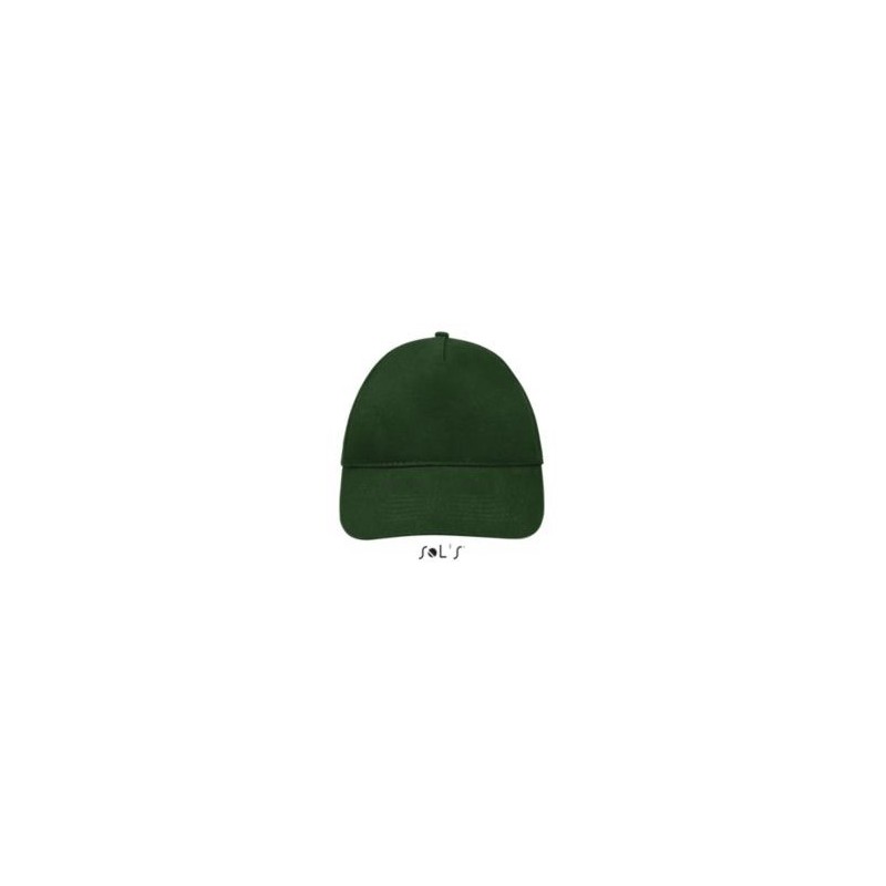 Casquette 5 panneaux en coton brossé léger, visière préformée, scratch, 180 g/m²