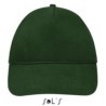 Casquette 5 panneaux en coton brossé léger, visière préformée, scratch, 180 g/m²