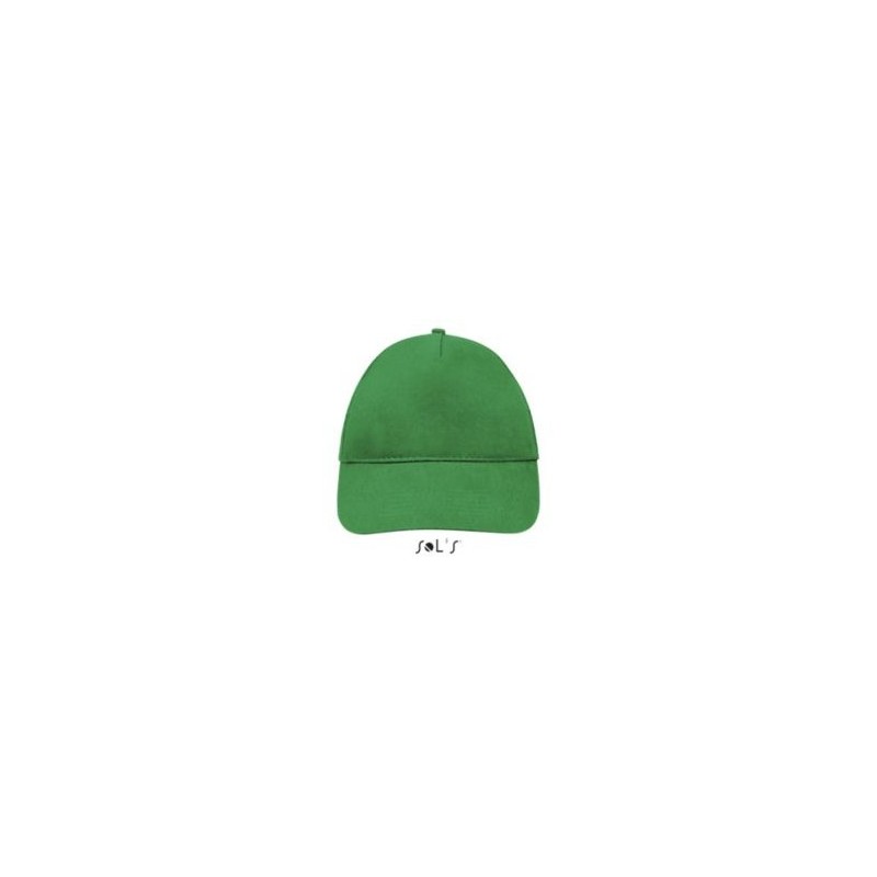 Casquette 5 panneaux en coton brossé léger, visière préformée, scratch, 180 g/m²