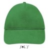 Casquette 5 panneaux en coton brossé léger, visière préformée, scratch, 180 g/m²