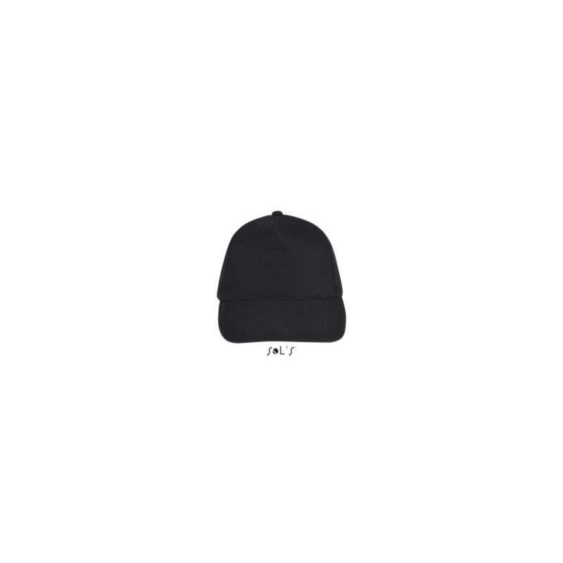 Casquette 5 panneaux en coton brossé léger, visière préformée, scratch, 180 g/m²
