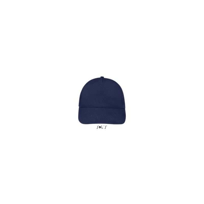 Casquette 5 panneaux en coton brossé léger, visière préformée, scratch, 180 g/m²