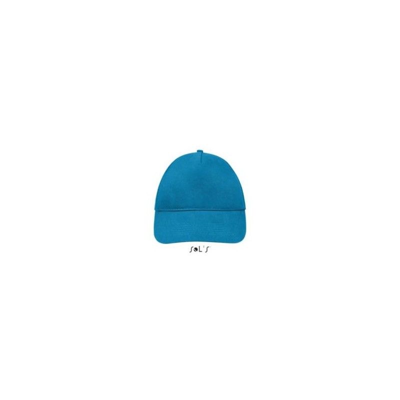 Casquette 5 panneaux en coton brossé léger, visière préformée, scratch, 180 g/m²