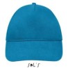 Casquette 5 panneaux en coton brossé léger, visière préformée, scratch, 180 g/m²